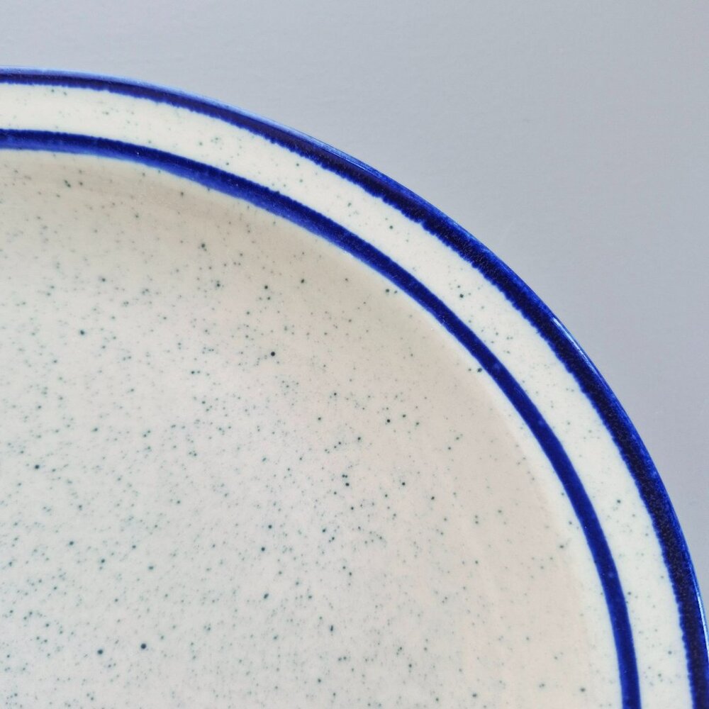 Vintage Syracuse Kings Inn Oval Steak Plate, Blue Bands, c1920s Restaurant Ware - Picture 3 of 8